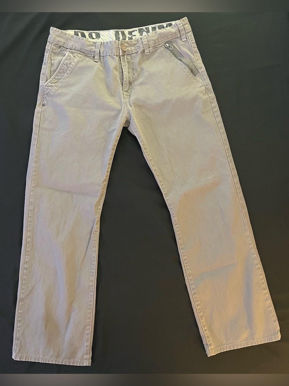 Do Denim Men's 36x32 Gray Straight Leg Jeans Y2K Streetwear Cargo Style MS-006